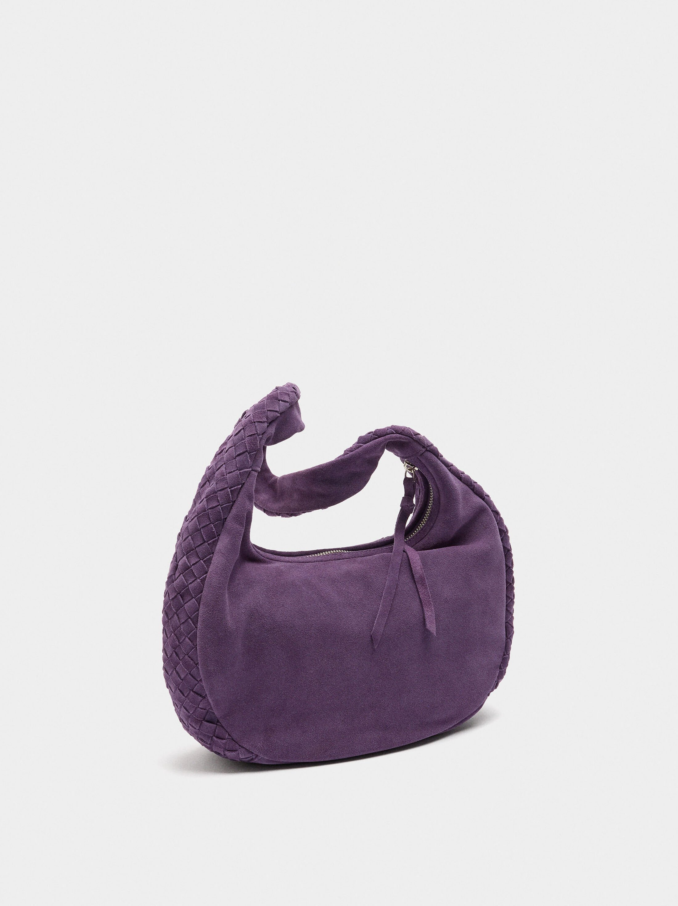 Hobo bag with braided leather image number 3.0