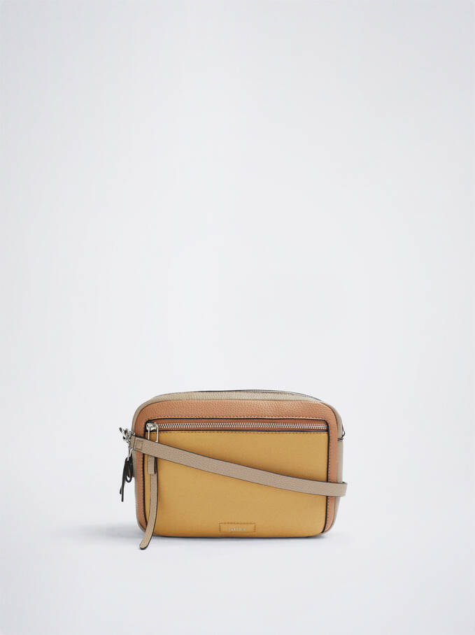 Crossbody Bag With Color Block, Yellow, hi-res