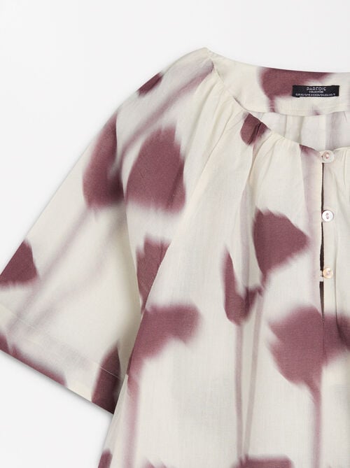 Printed cotton blouse