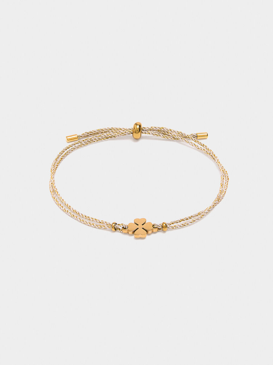 Adjustable bracelet with charm - stainless steel