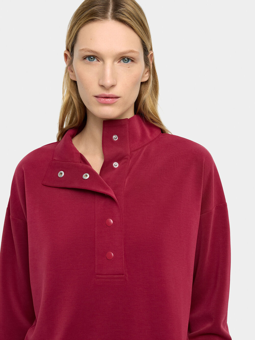 Sweatshirt with buttons soft touch
