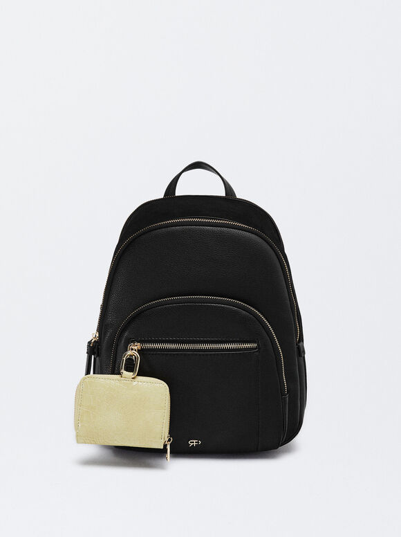 Backpack With Pendant, Black, hi-res