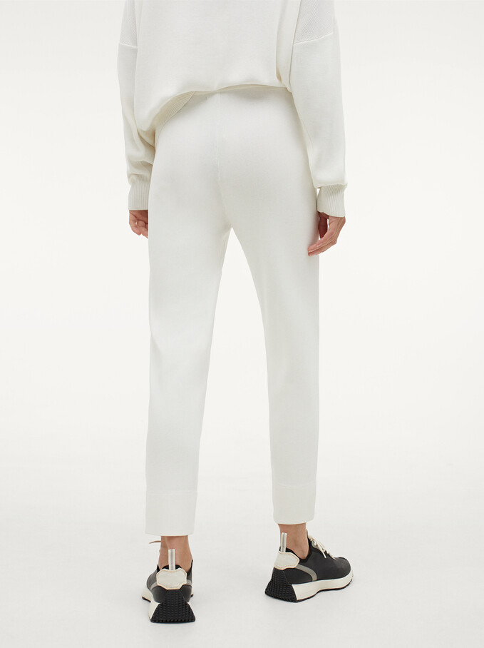 Jogger-Style Trousers, White, hi-res