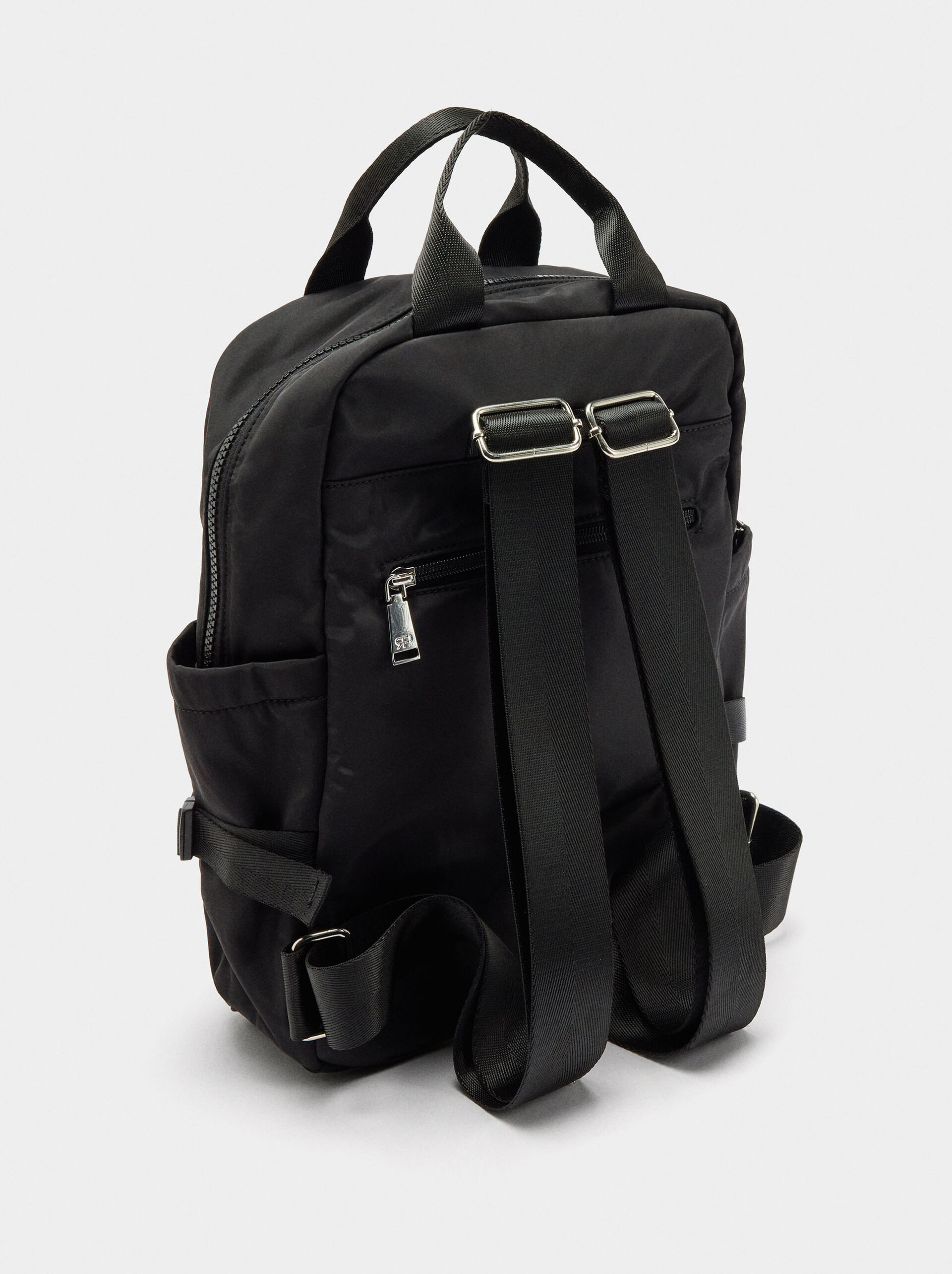 Nylon backpack with pendant image number 3.0