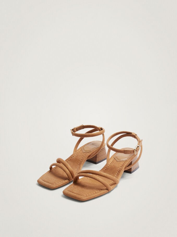 Sandals With Ankle Strap, Beige, hi-res