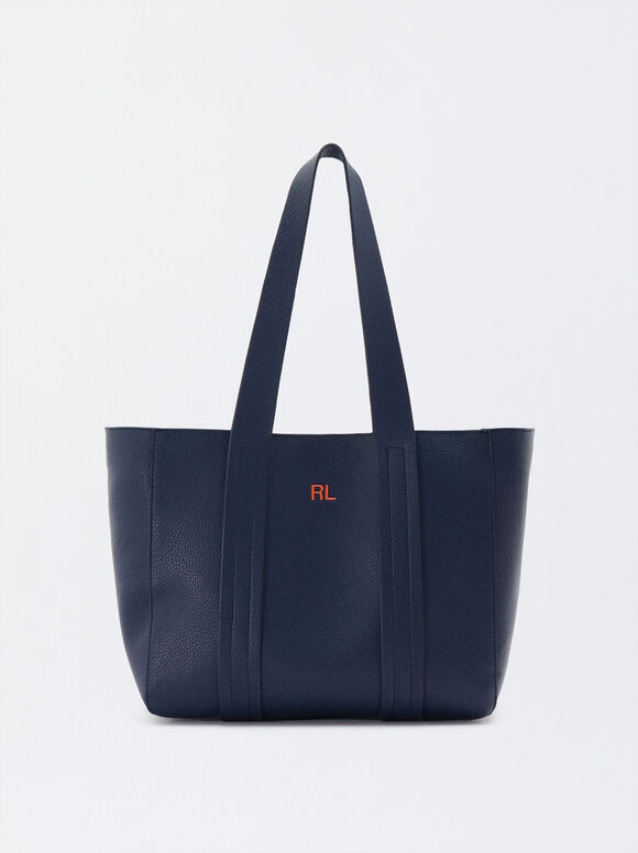 Personalized Everyday Tote Bag , Navy, hi-res