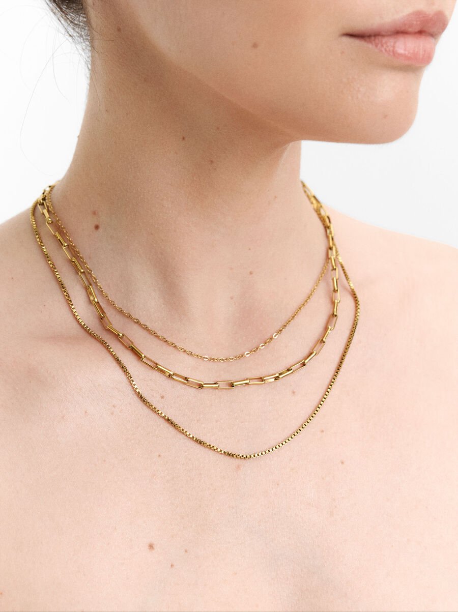 Multi-link necklace - stainless steel