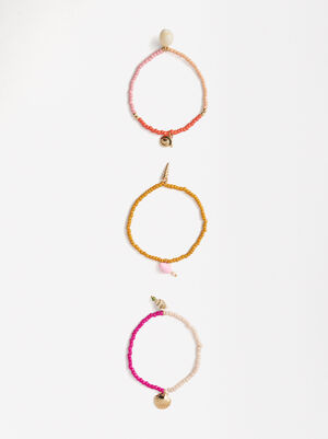 Set Of Multicolored Bead Bracelets image number 2.0