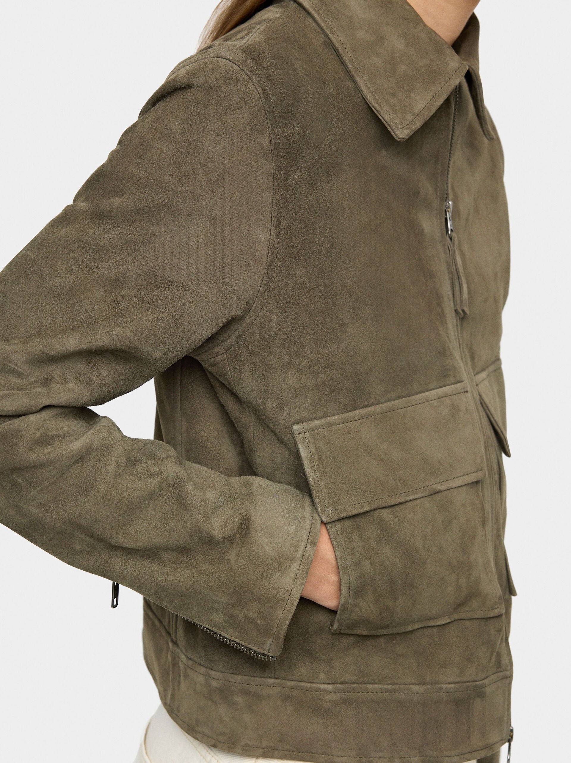 Veste en cuir avec fermeture éclair image number 4.0