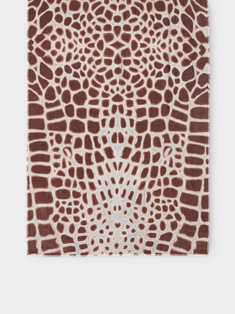 Printed scarf with wool blend