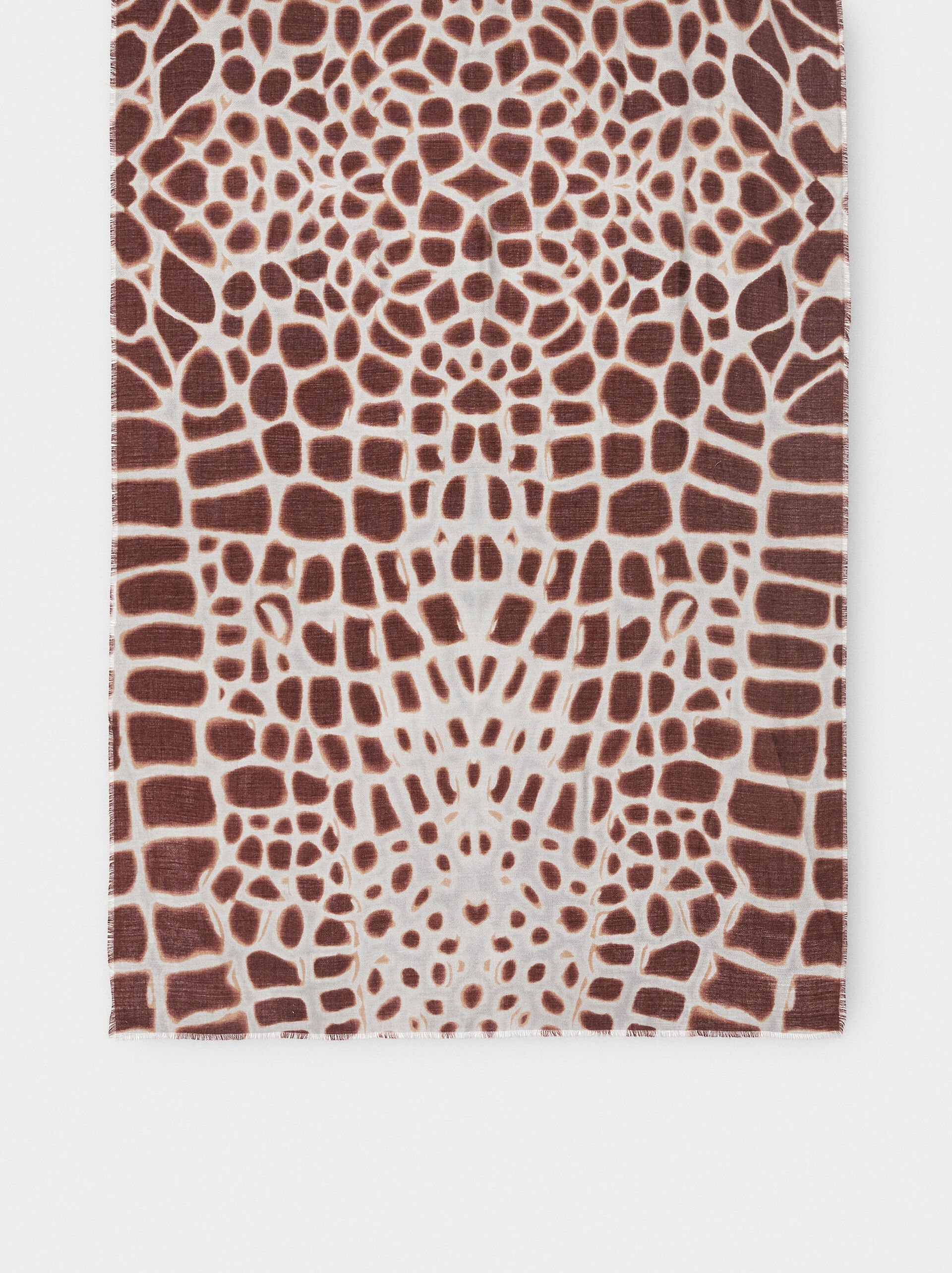 Printed scarf with wool blend image number 2.0