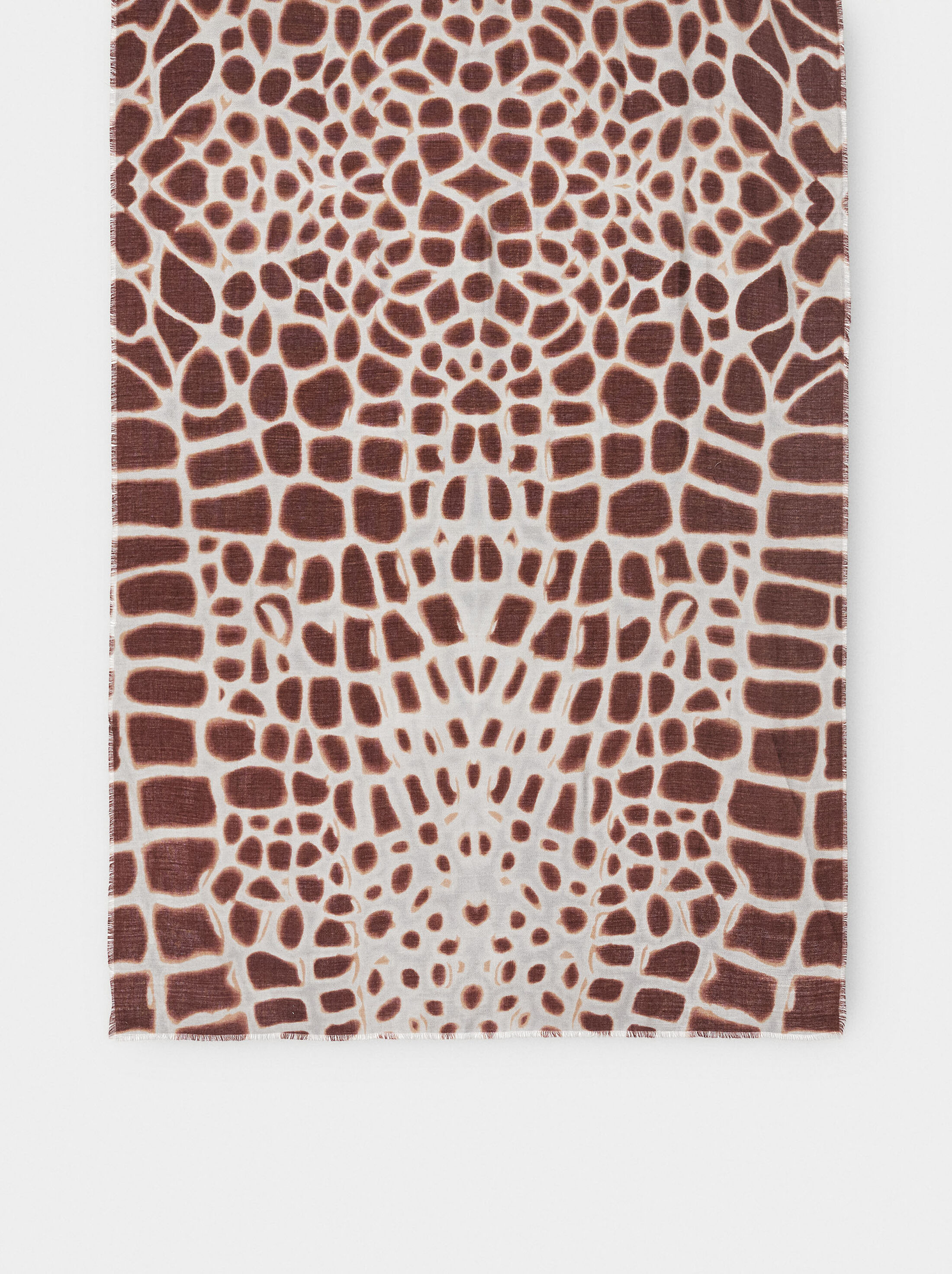 Printed scarf with wool blend image number 2.0