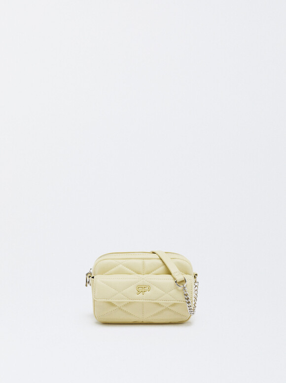Quilted Crossbody Bag, Yellow, hi-res