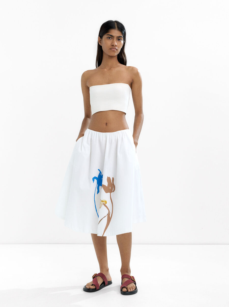 Printed midi skirt