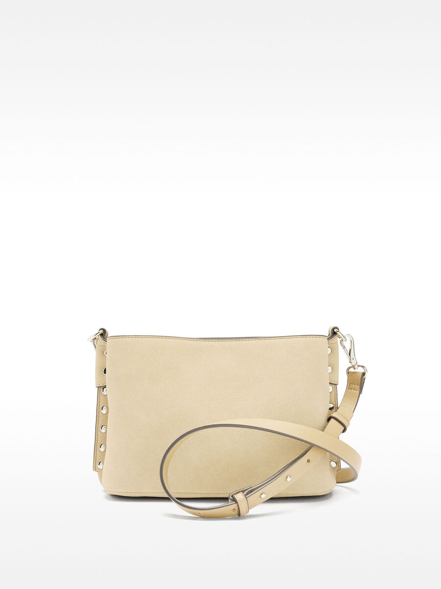 Schultertasche mit Nieten und Lederoptik