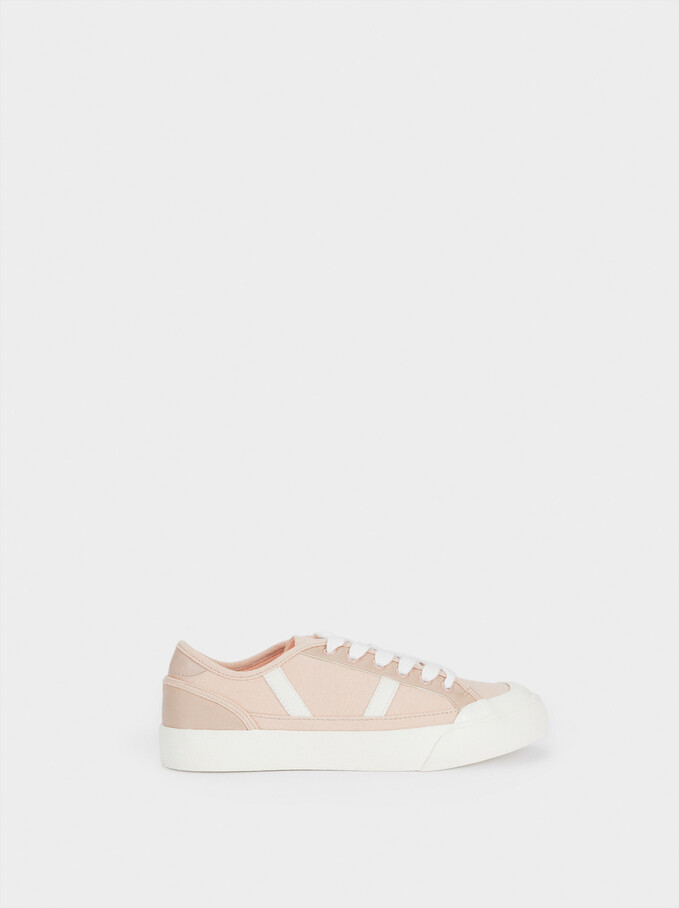 Organic Cotton Trainers, Pink, hi-res
