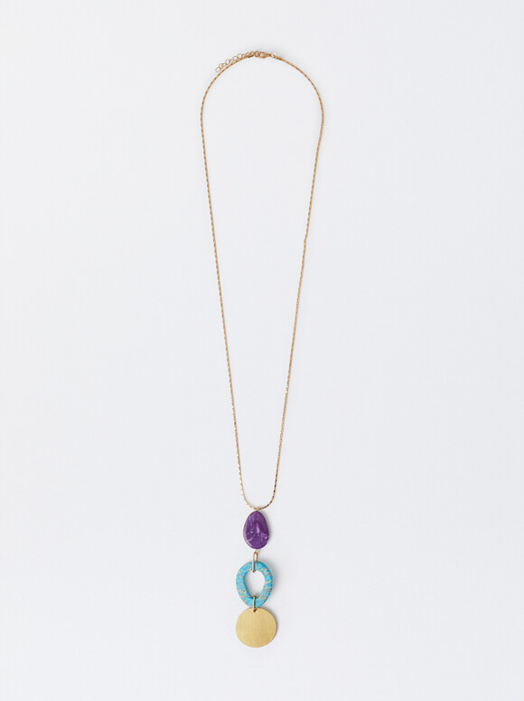 Necklace With Pendants, Multicolor, hi-res