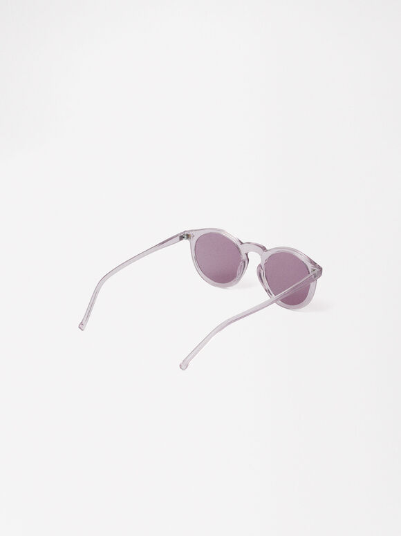 Round Sunglasses , Purple, hi-res