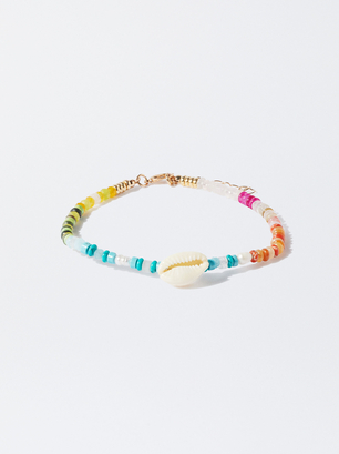 Bracelet De Cheville Avec Coquillage, Multicolore, hi-res