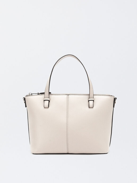 Bolso Shopper Con Bolso Extraíble, Crudo, hi-res
