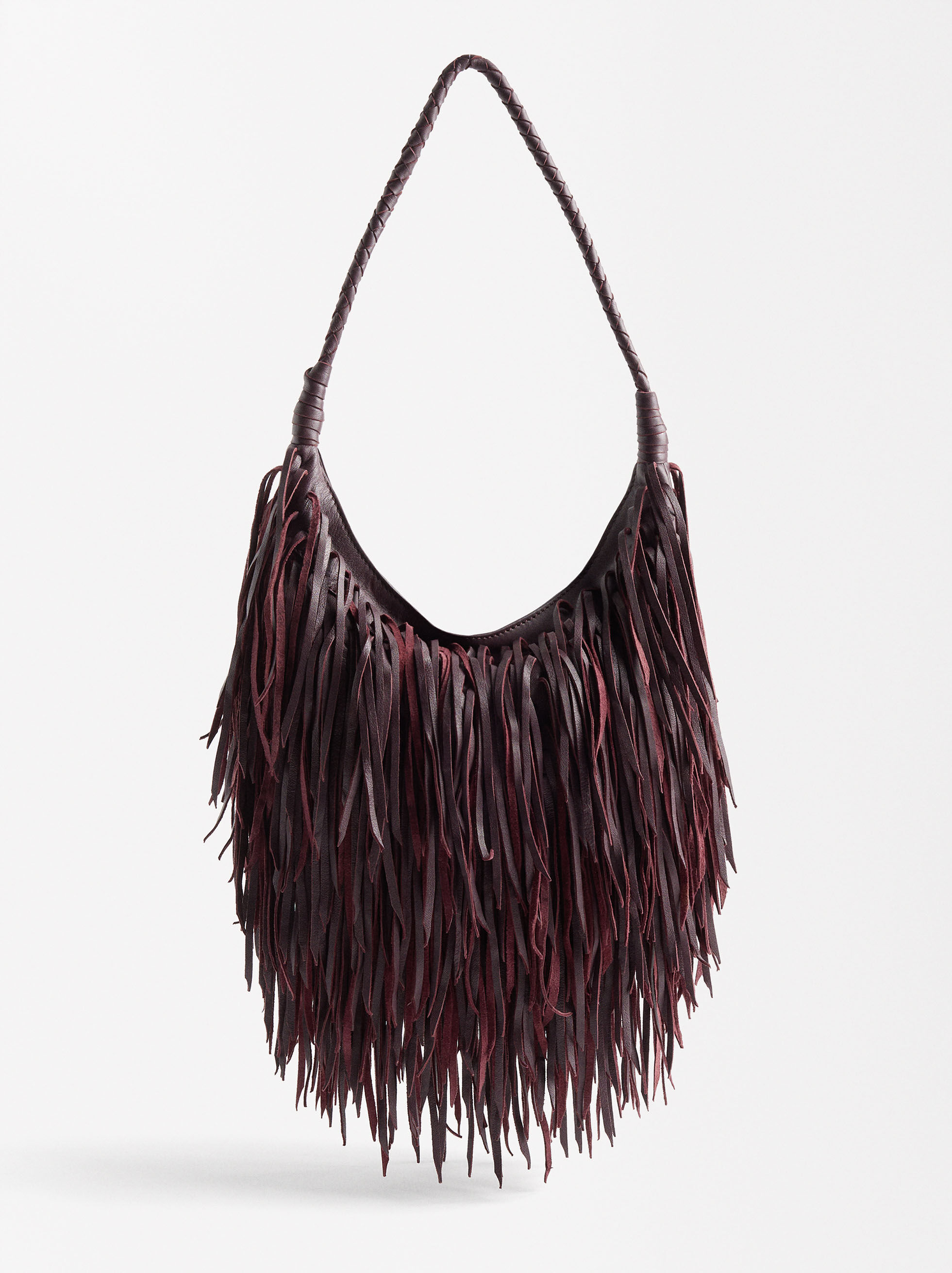 Leather fringe bag online