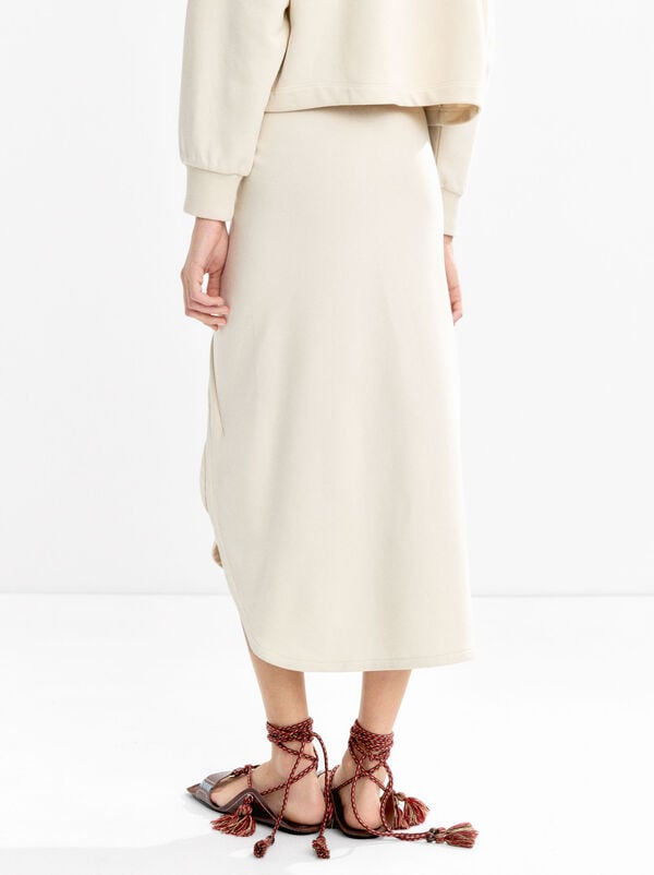Midi skirt with gathering