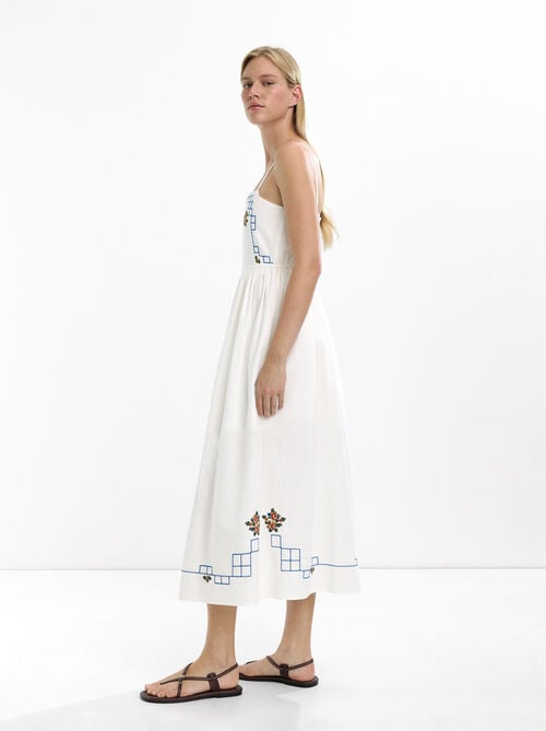 Long dress with embroidery