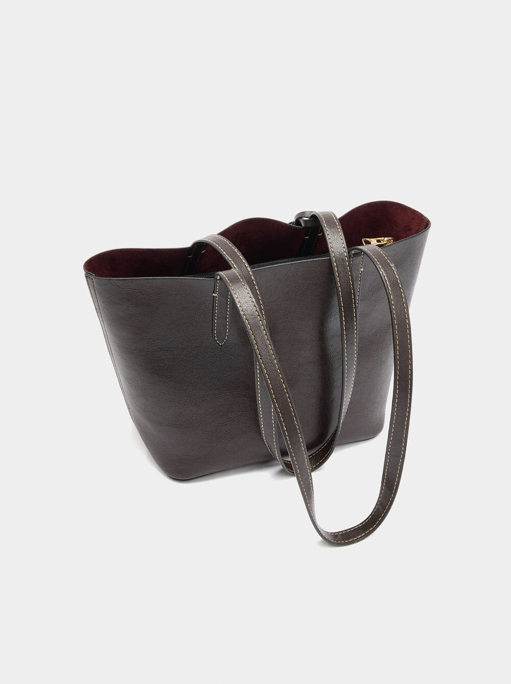 Reversible shopper bag with removable pouch M