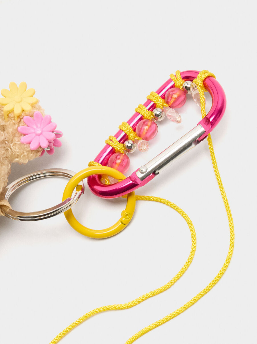 Keychain charm bear with earphones