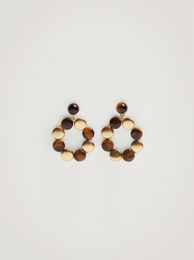 Earrings With  Stone, Multicolor, hi-res