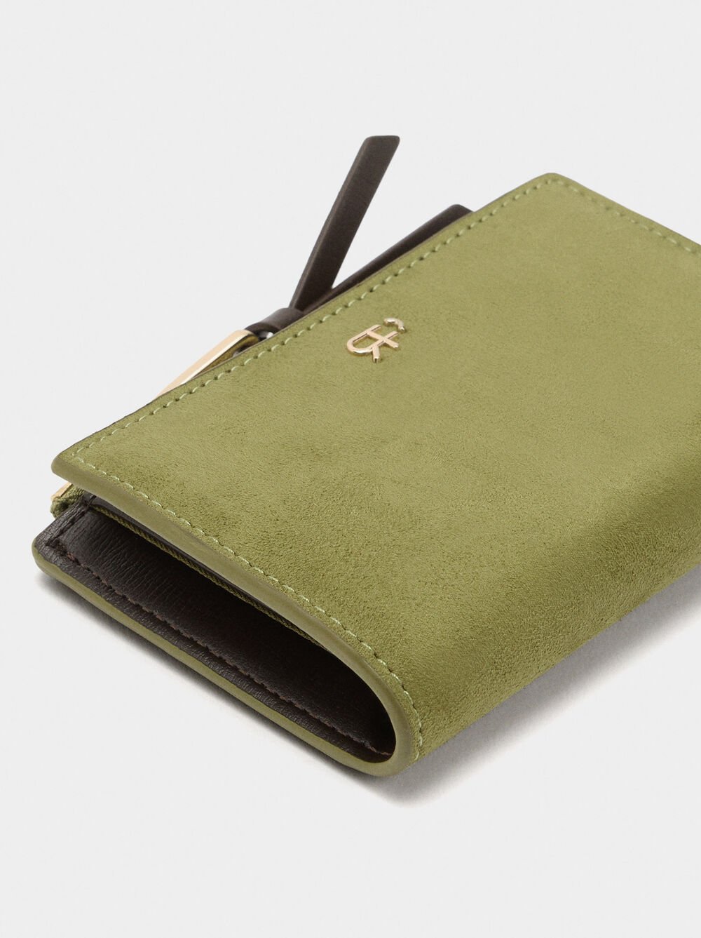 Wallet with suede effect