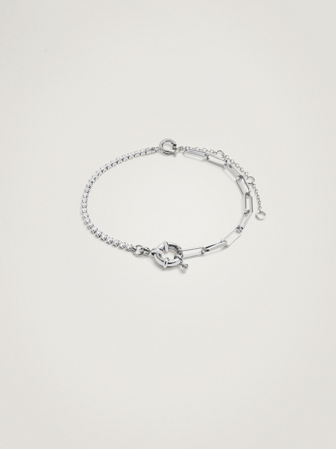 Bracelet With Zirconia, Silver, hi-res