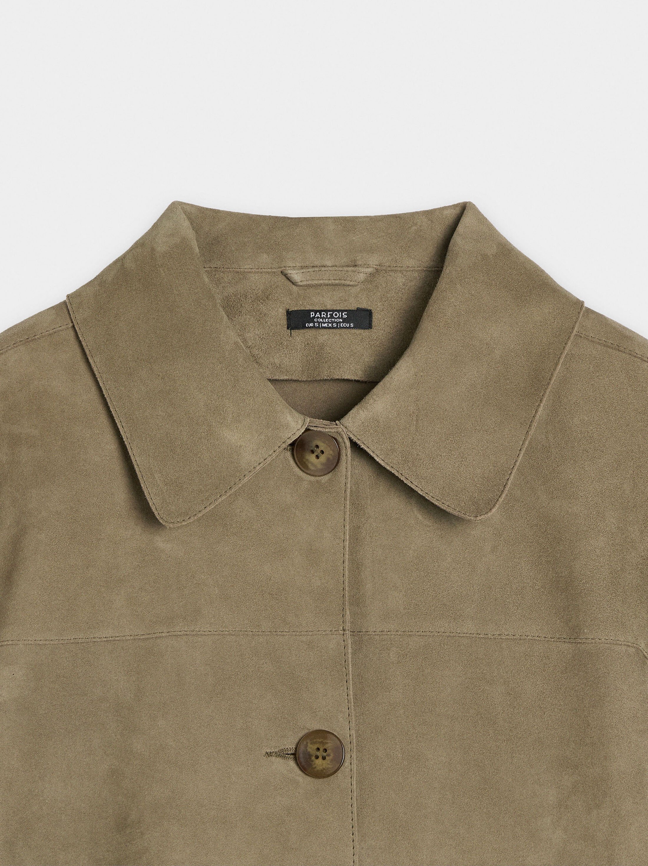 Leather jacket with buttons image number 6.0