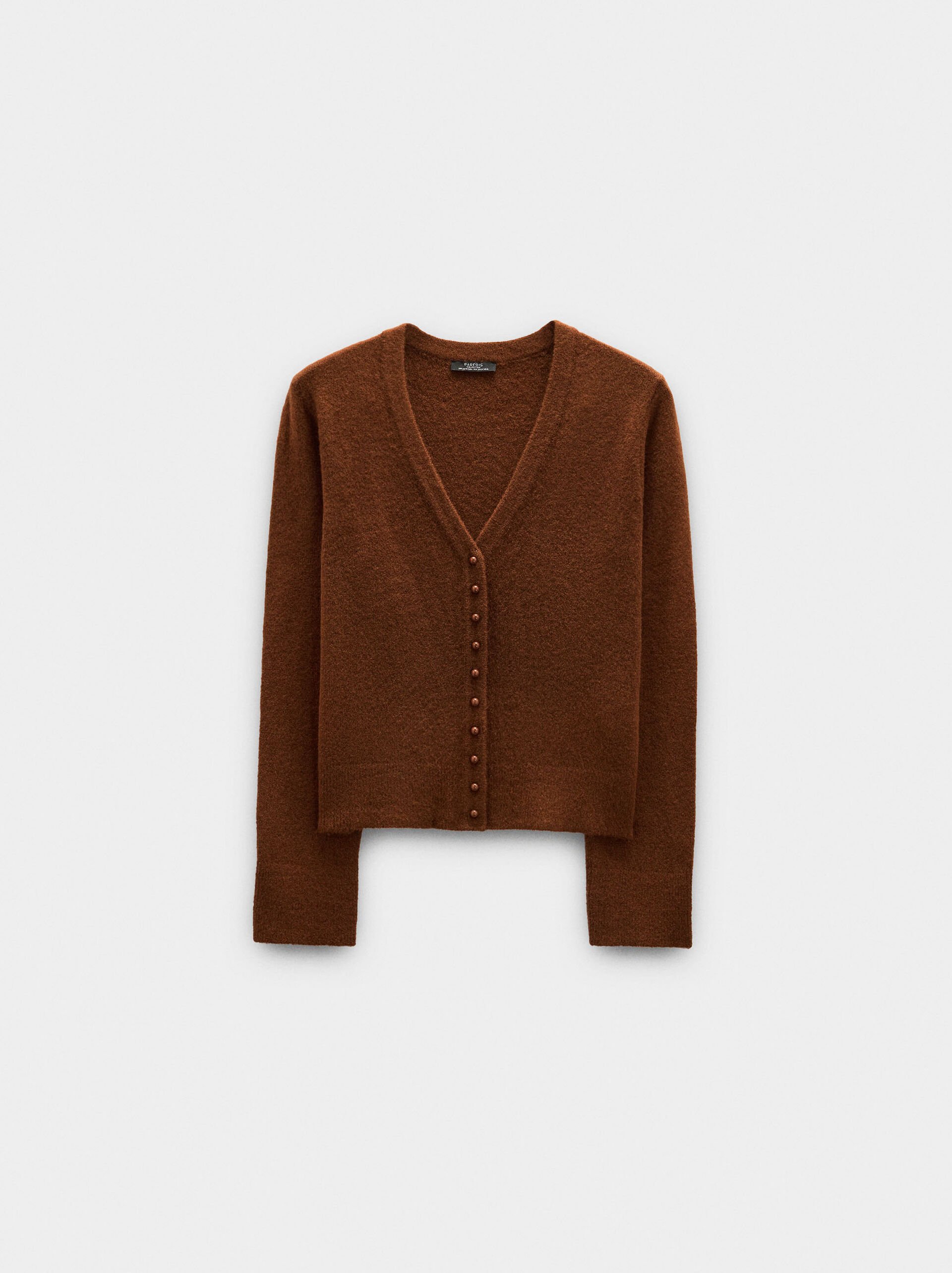 V-neck knit cardigan image number 4.0