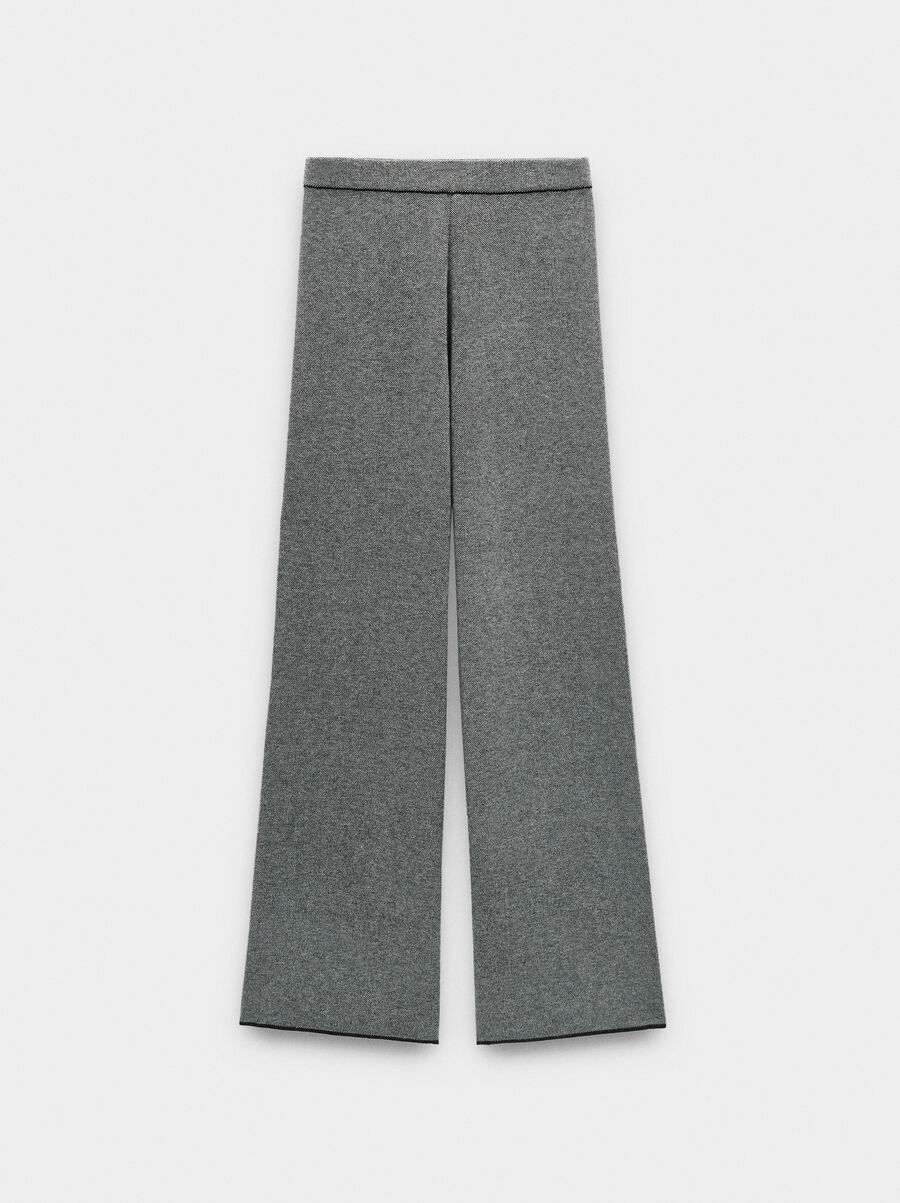 Knit trousers with elastic waist