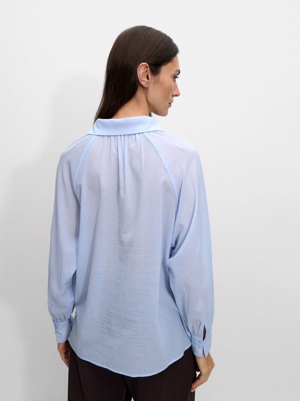Camisa semitransparent 100 % cotó