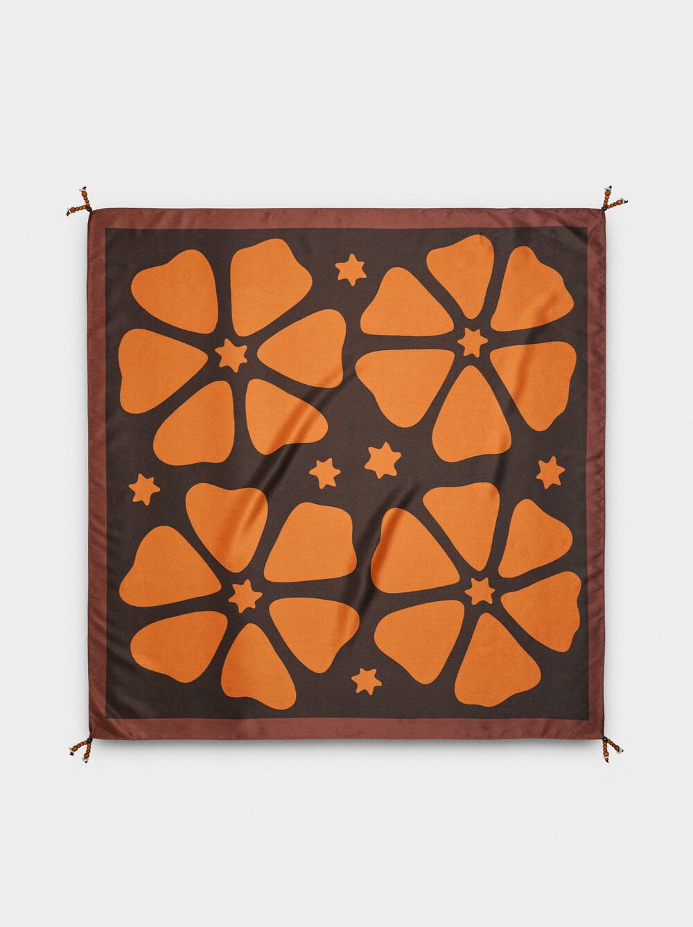 Satin square printed scarf