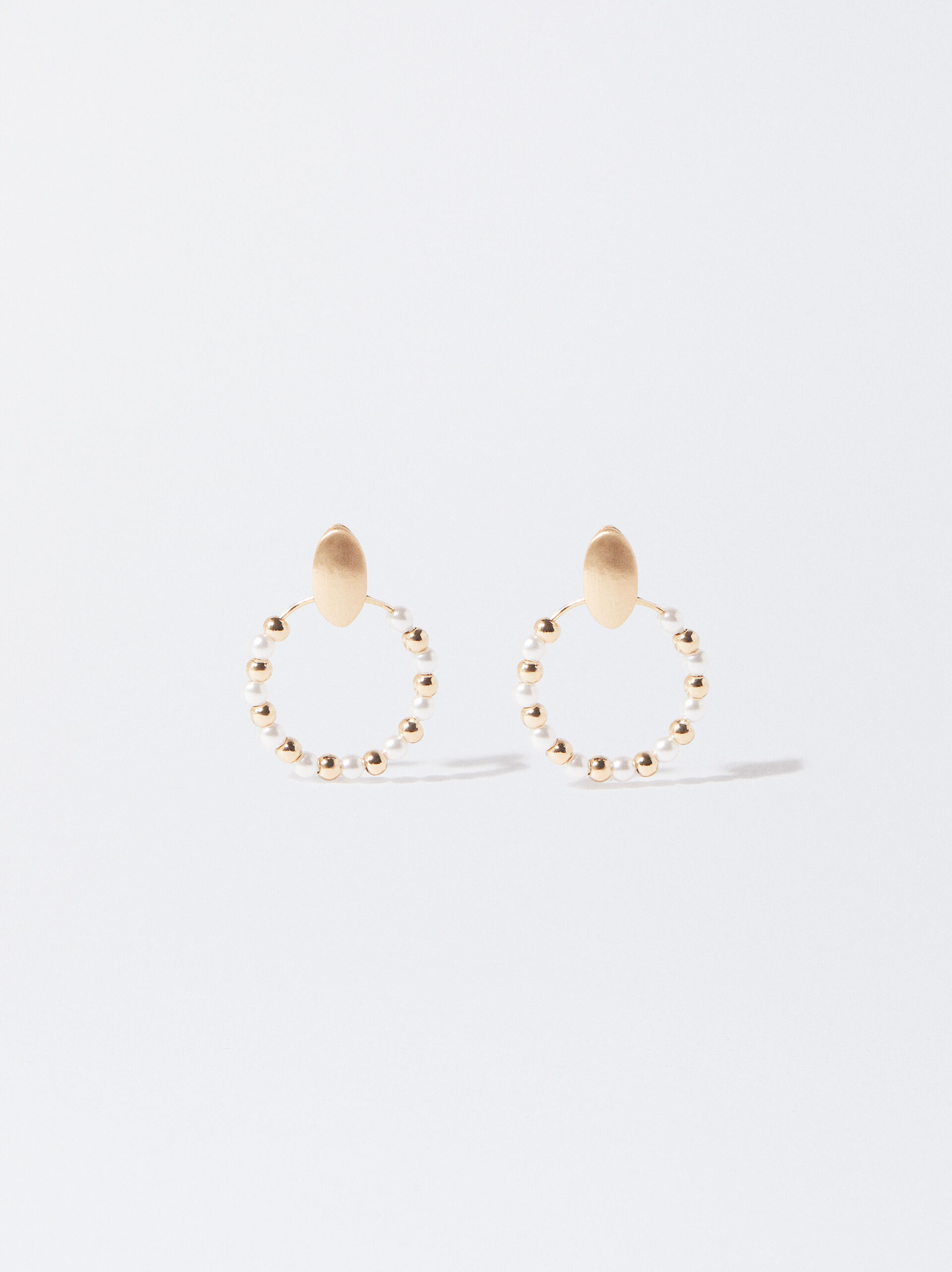 Golden Earrings With Pearls image number 0.0