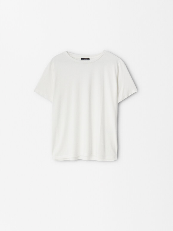 T-Shirt En Modal, Blanc, hi-res