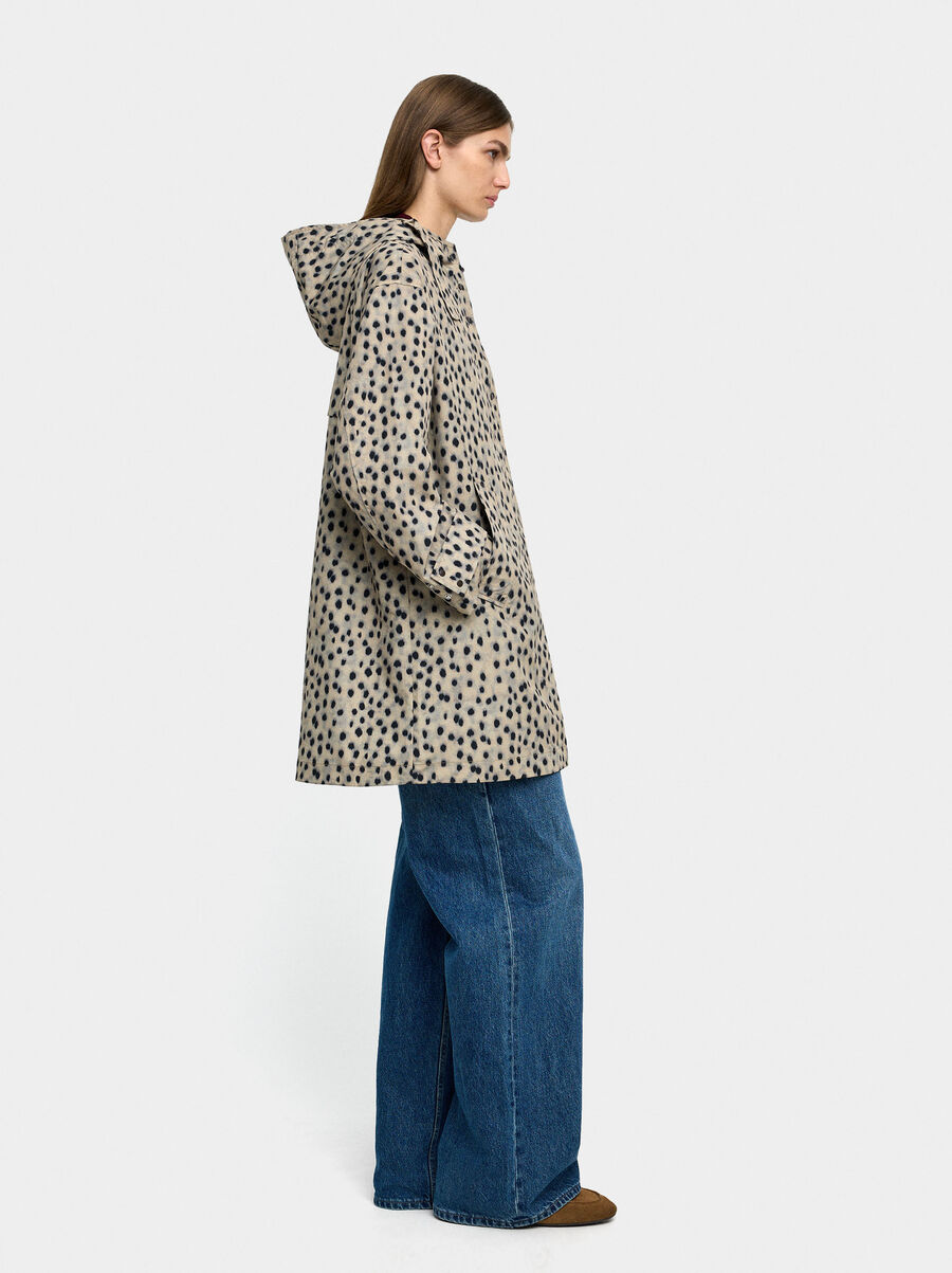 Parka with animal print