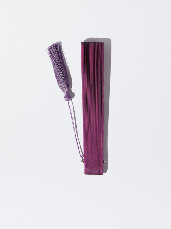 Bamboo Perforated Fan, Violet, hi-res