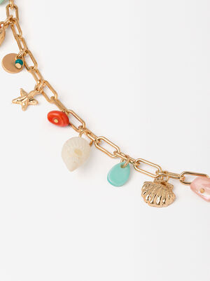 Golden Bracelet With Shell Beads