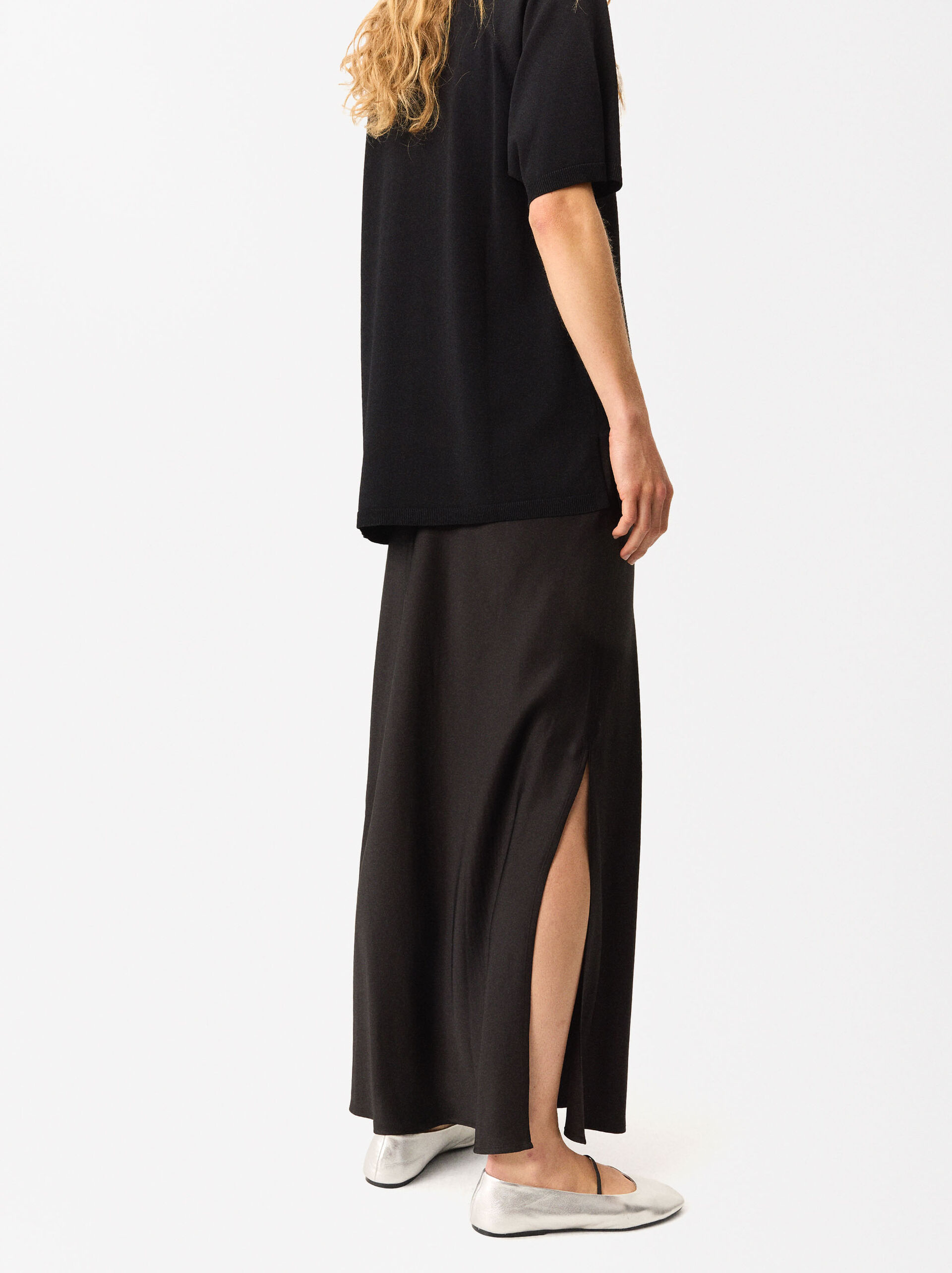 Midi Skirt With Elastic Waistband image number 2.0