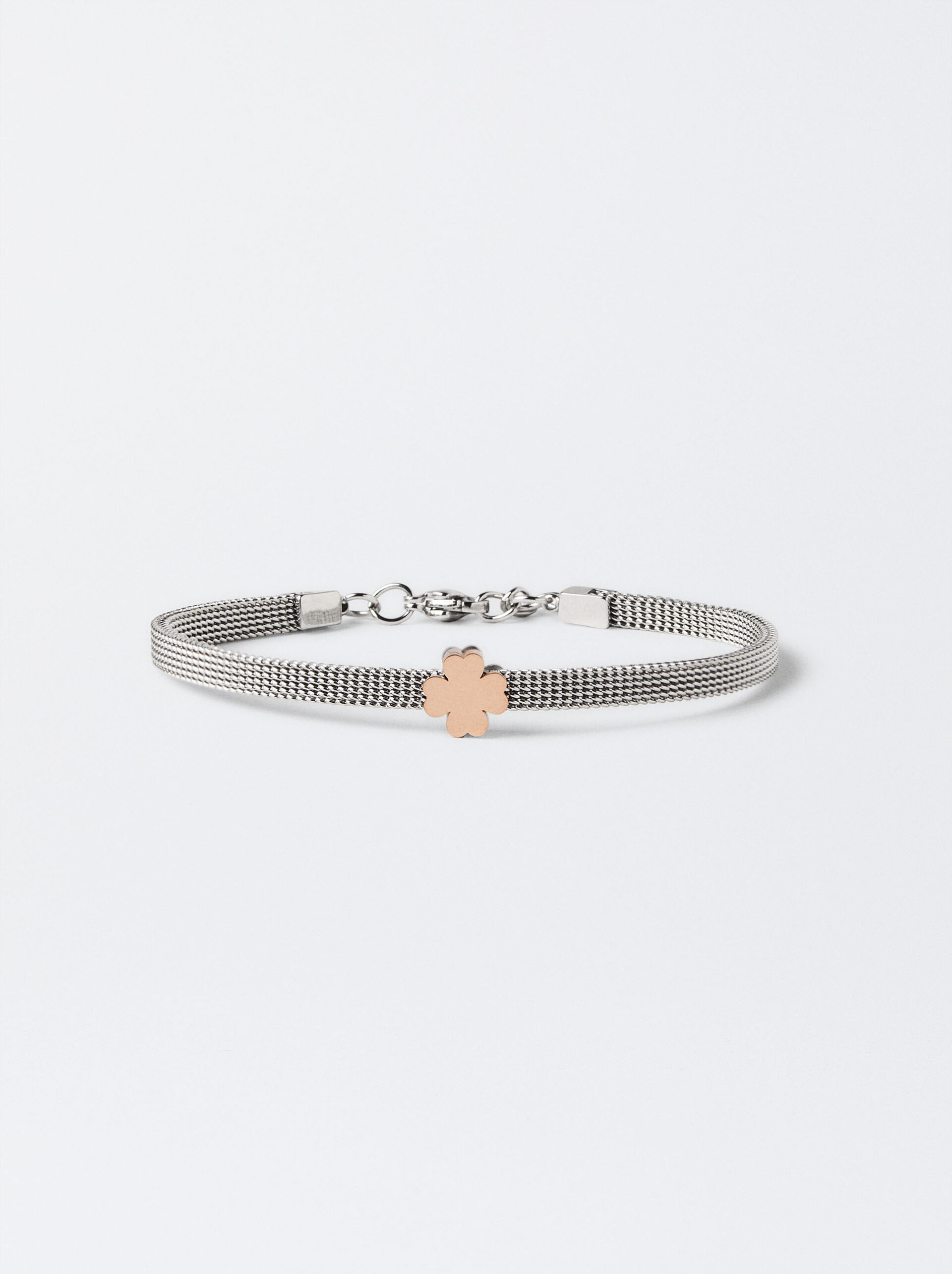 Stainless Steel Bracelet With Clover