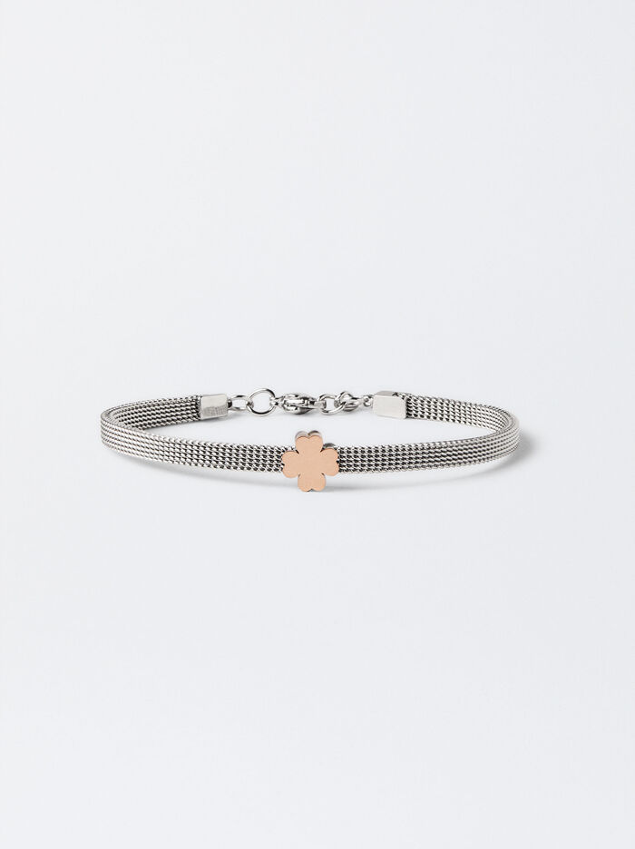 Stainless Steel Bracelet With Shamrock image number 0.0