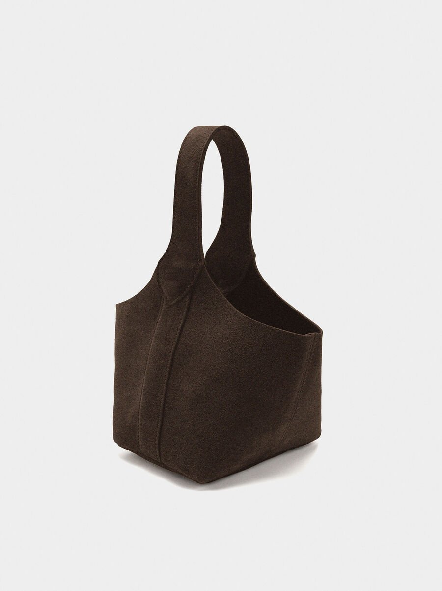 Suede bucket bag