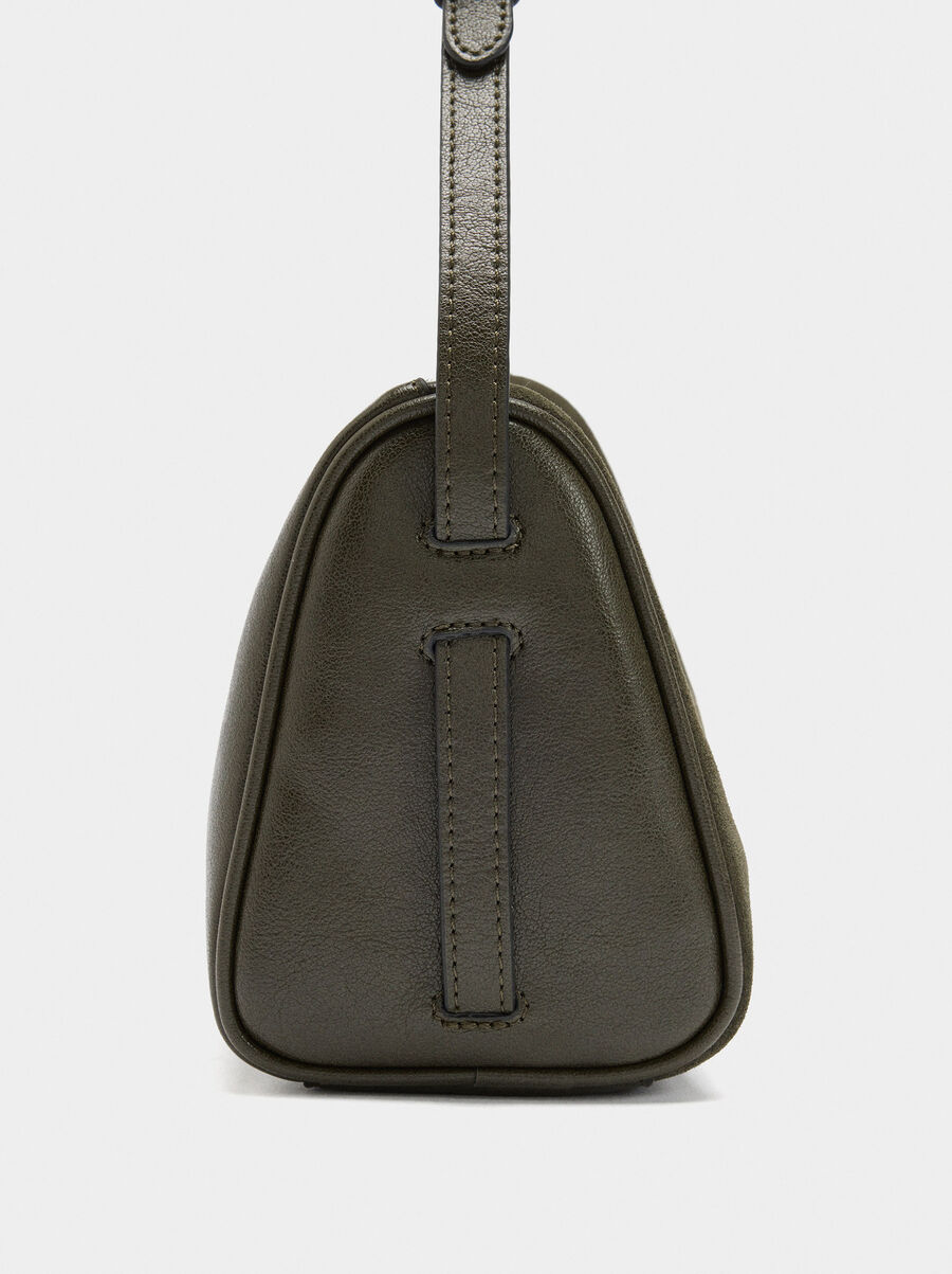 Bolso bandolera con detalles de piel