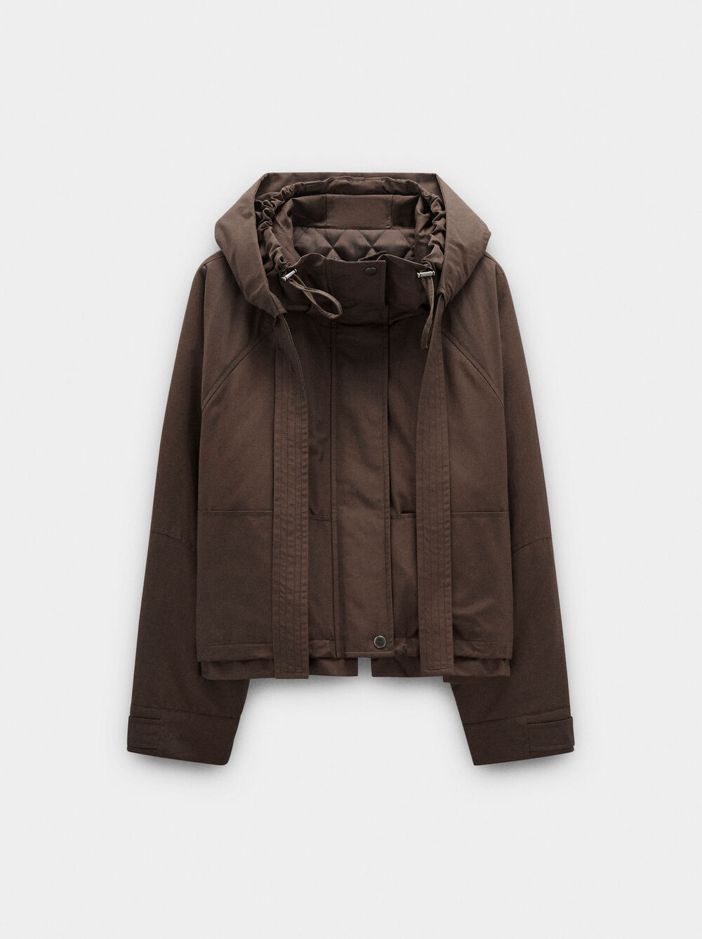 Jacket with hood water repellent