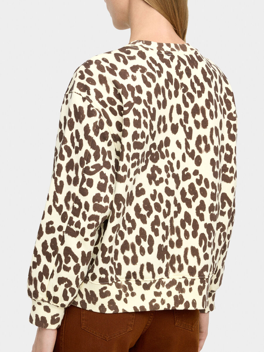 Sweatshirt with animal printed design