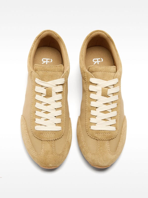 Combined leather sneakers